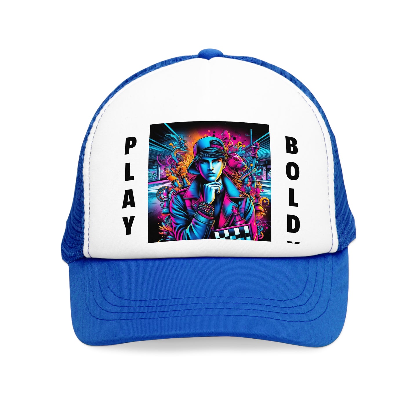 Men's Cap | Boys' Cap | Play Bold | Chess Themed | Cool & Stylish | Mesh Cap