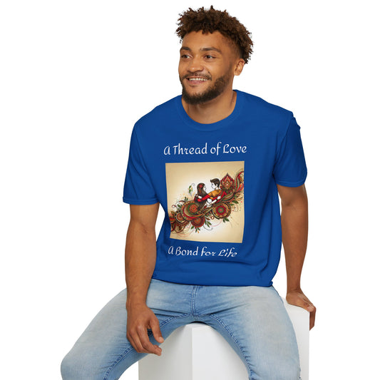 Men's T-Shirt | A Thread of Love. A Bond for Life | Brother & Sister | India Themed | Men's Softstyle T-Shirt