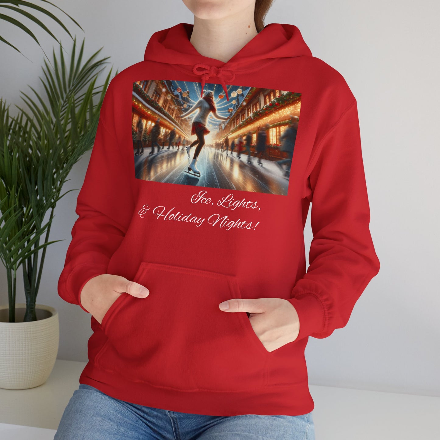 Women's Hooded Sweatshirt - Ice, Lights, & Holiday Nights! Design 02