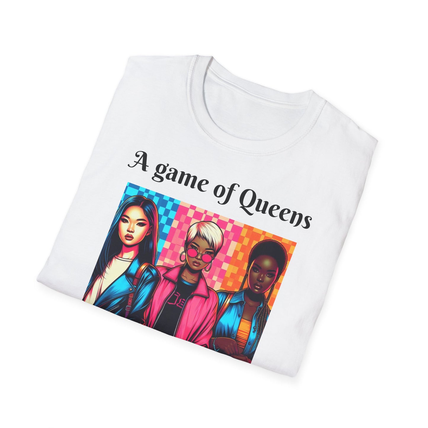 Women's T-Shirt | A Game of Queens. A Game for Queens. | Bold & Stylish | Chess themed | Women's Softstyle T-Shirt