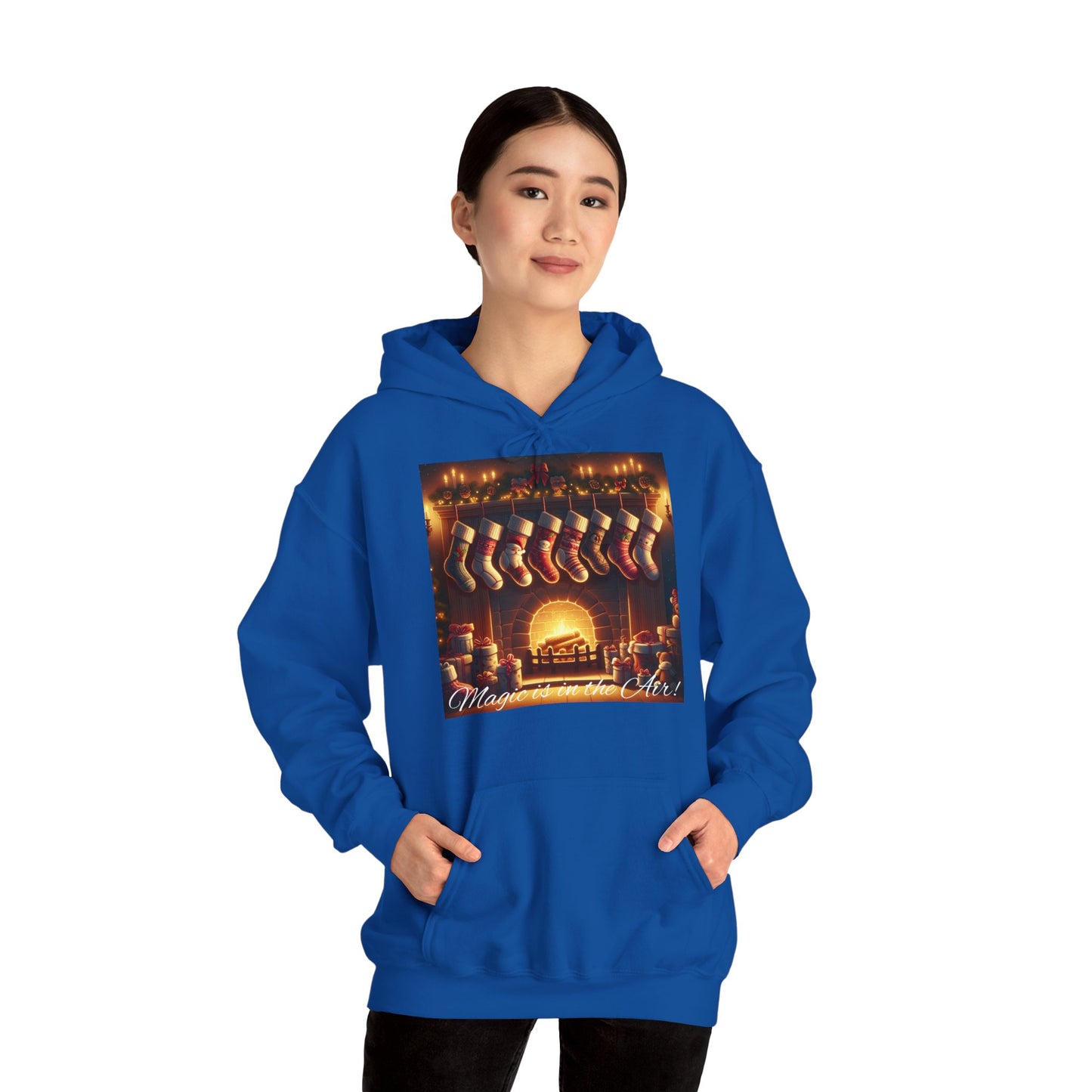 XXXL+ | Women's Hooded Sweatshirt - Magic is in the Air - Christmas Stockings Design