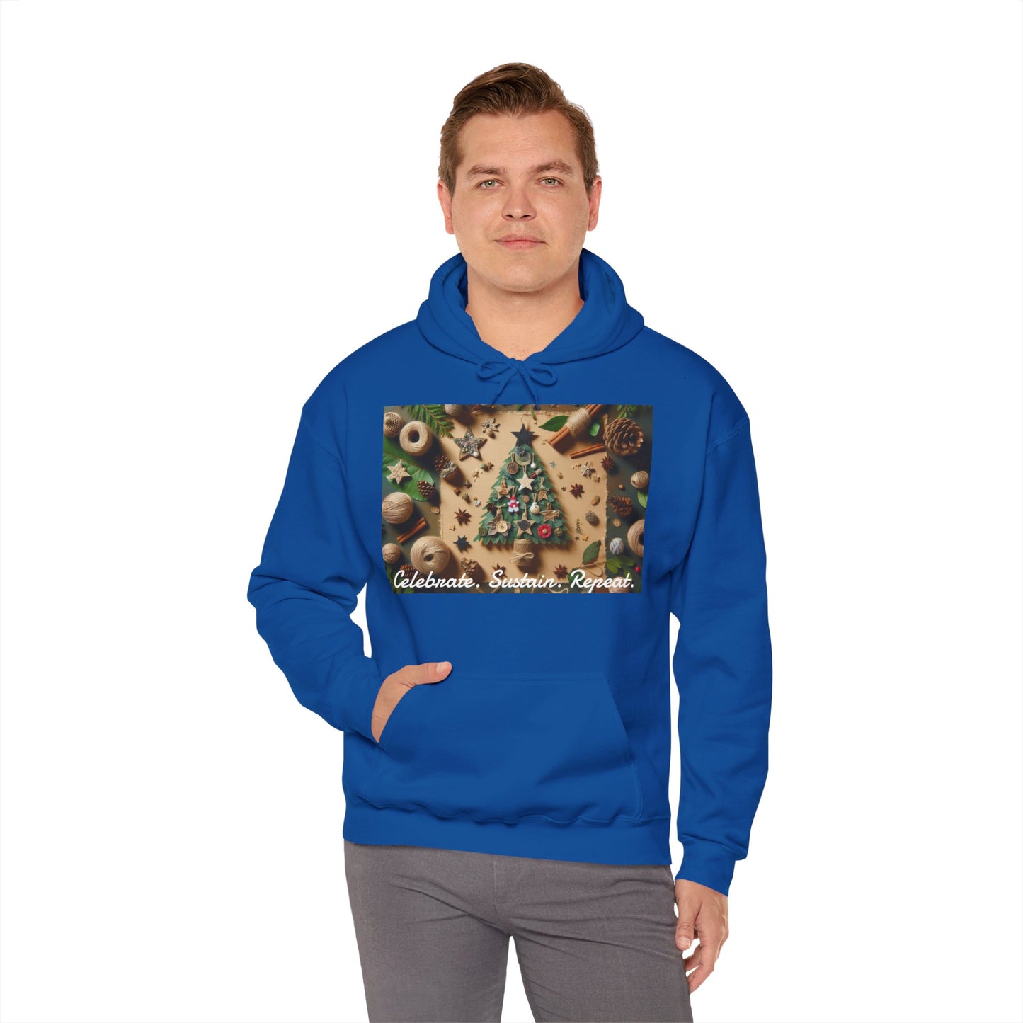 XXXL+ | Men's Hooded Sweatshirt - Celebrate. Sustain. Repeat.