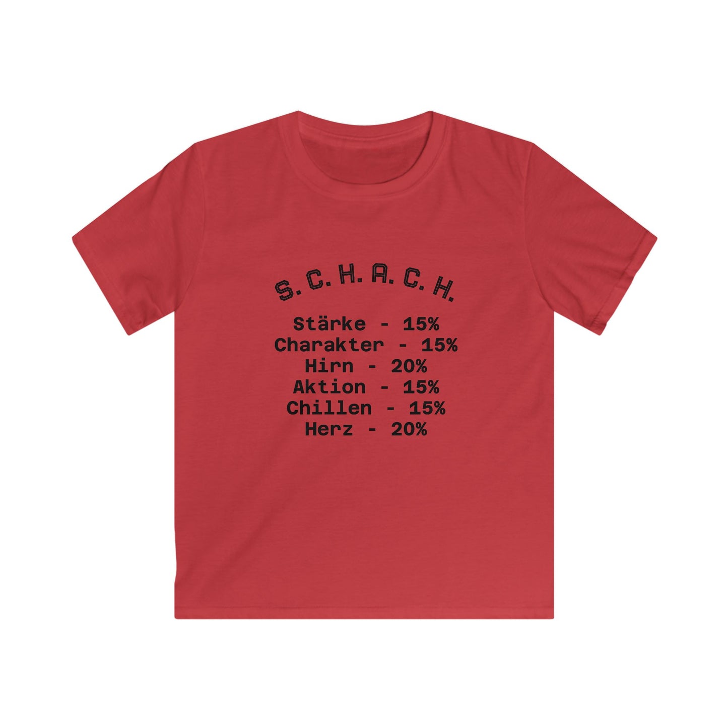 Kids Tee S.C.H.A.C.H. Stärke - Charakter - Hirn - Aktion - Chillen - Herz