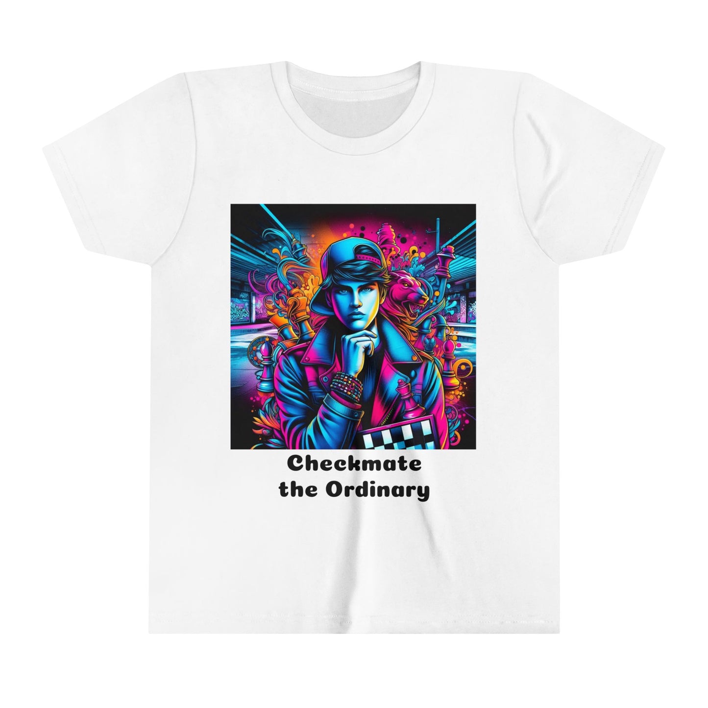 Boys' T-Shirt | Checkmate the Ordinary | Chess themed T-shirt | Youth Short Sleeve Tee