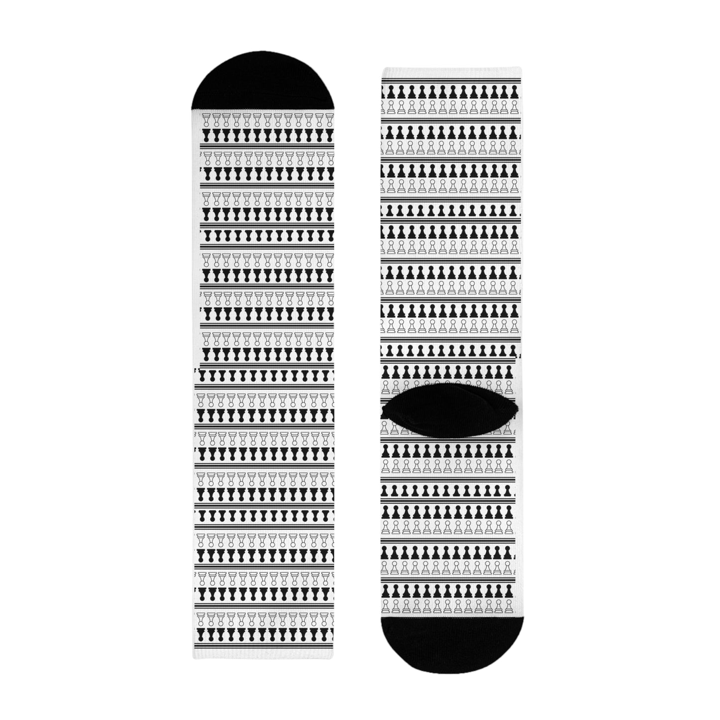 Fun Socks | Chess themed | Pawn Army | Cool & Stylish Sublimation Crew Socks (EU)