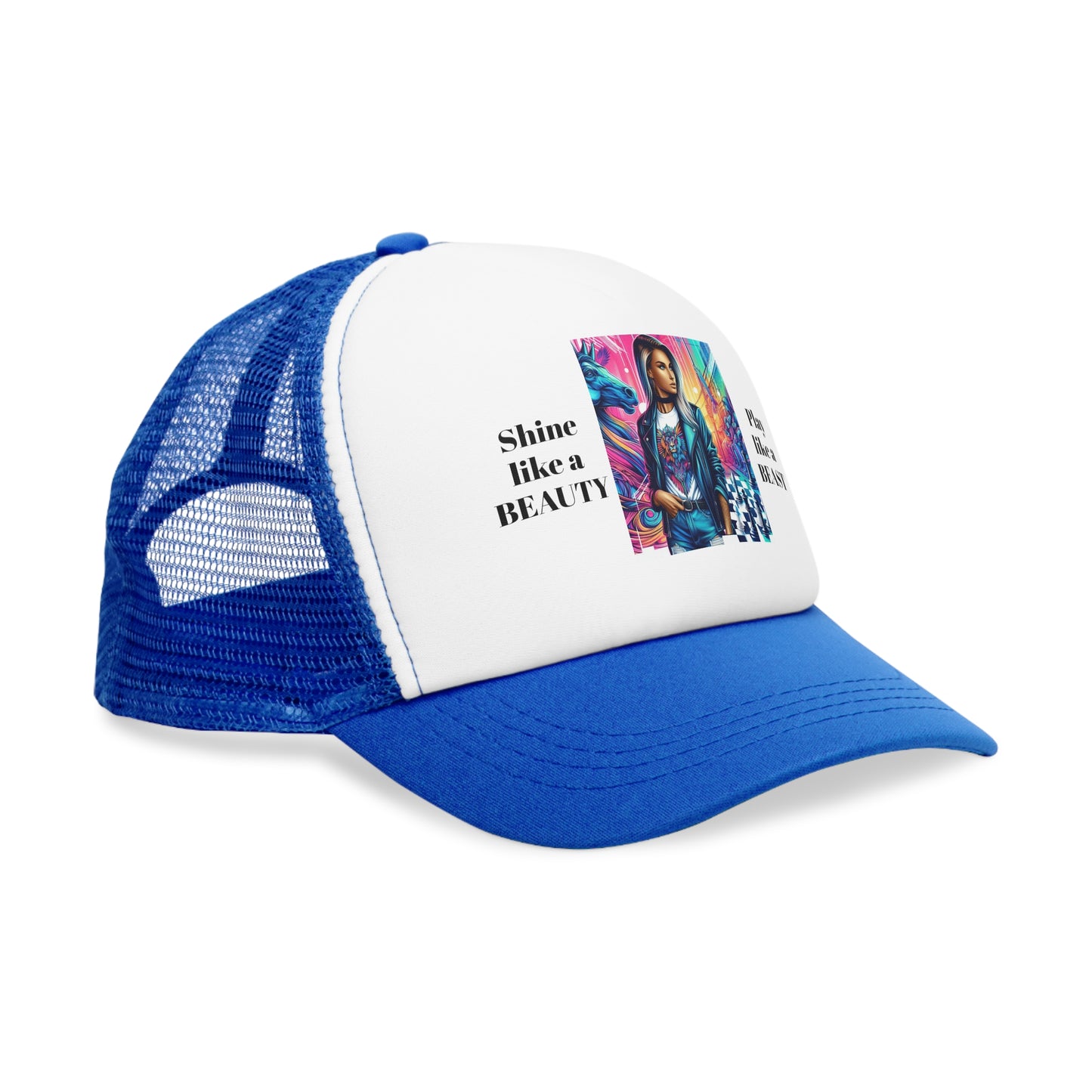 Womens' Cap | Girls' Cap | Shine like a Beauty, Play like a Beast | Chess Themed | Cool & Bold | Mesh Cap