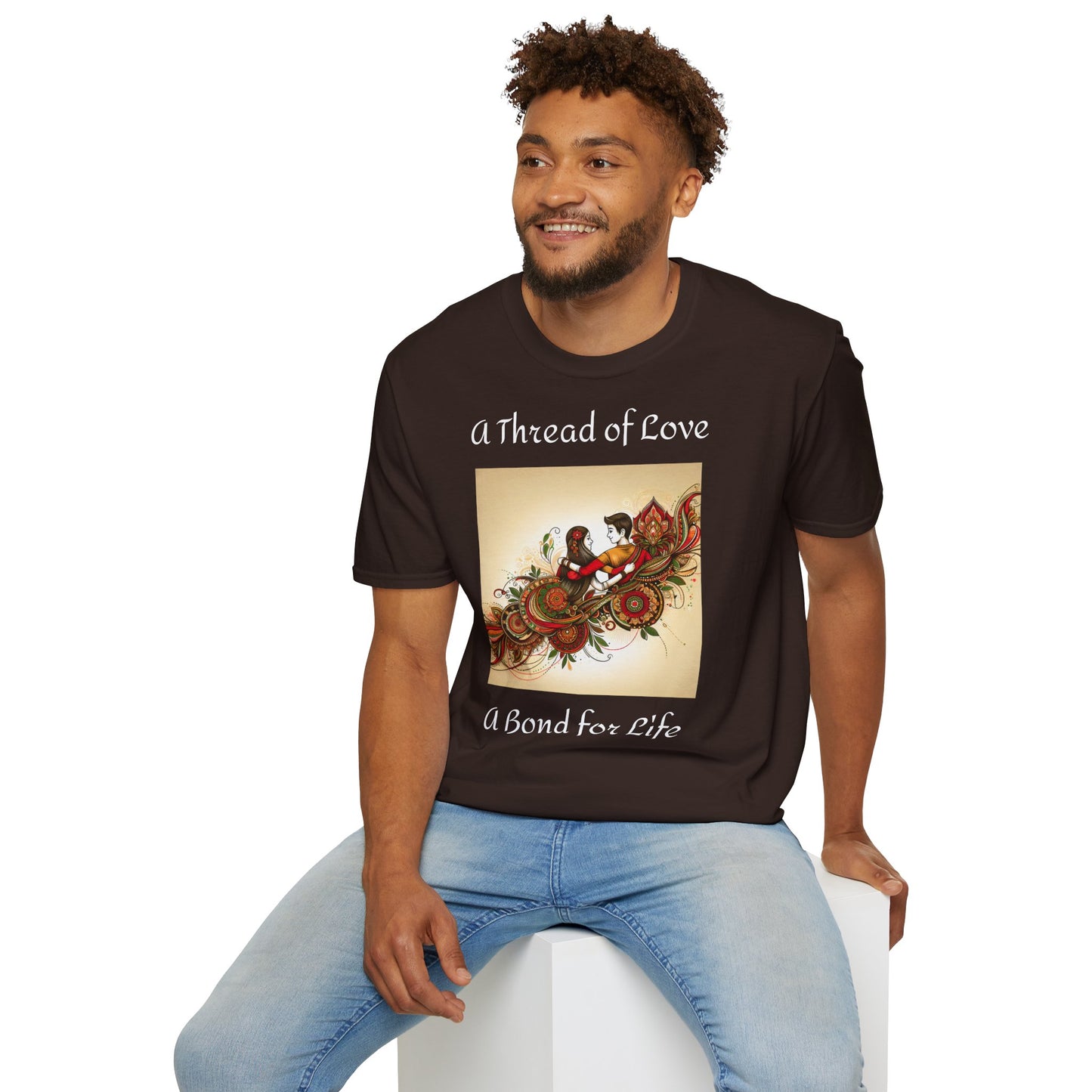 Men's T-Shirt | A Thread of Love. A Bond for Life | Brother & Sister | India Themed | Men's Softstyle T-Shirt