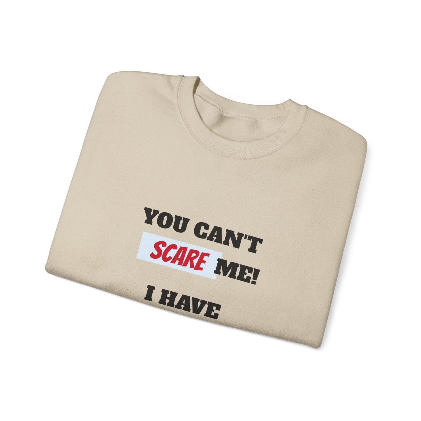 Men's Sweatshirt - 'You cant scare me, I have 4 sons' Dad and Sons WordArt Design #02