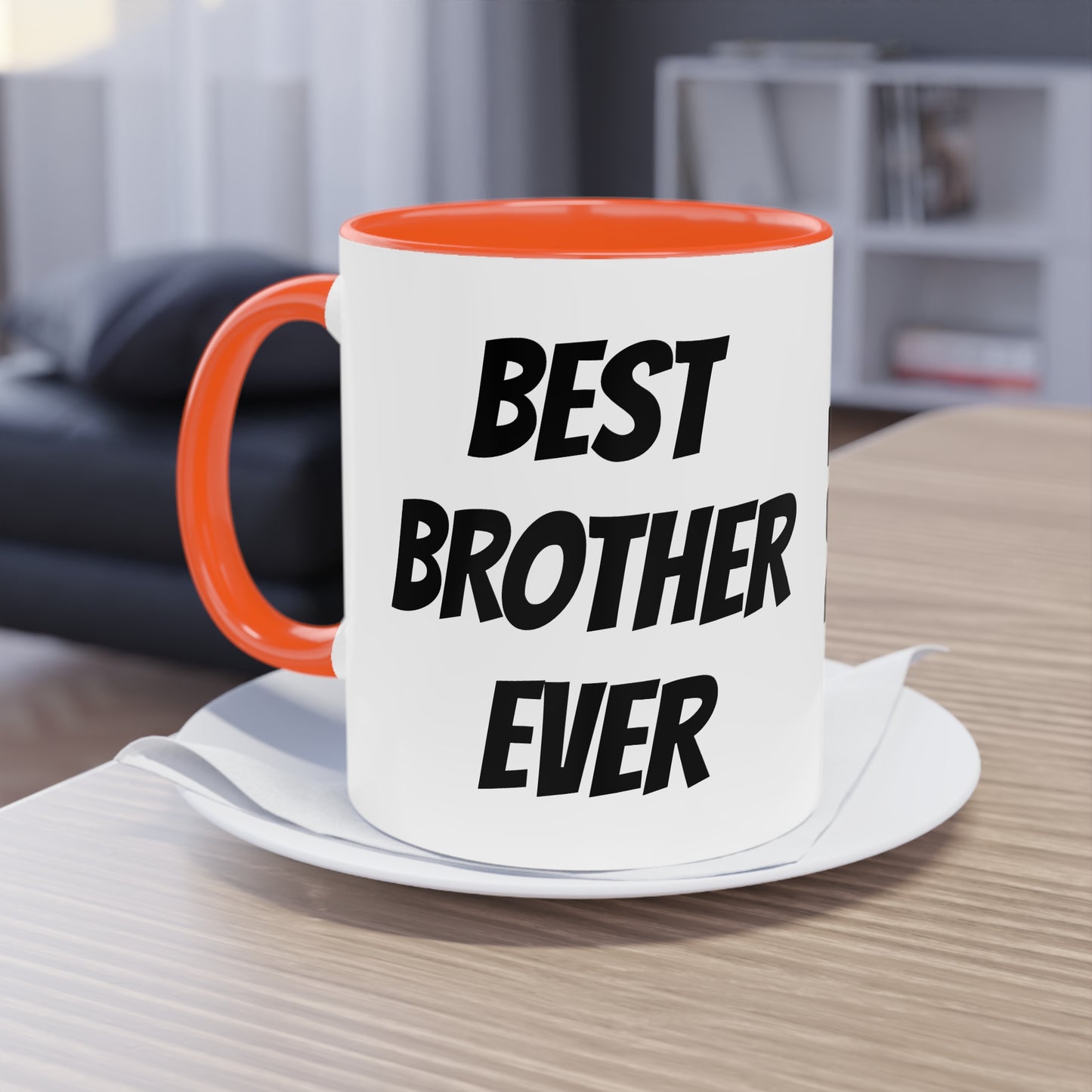 Mug | Coffee Mug  | Protector. Guide. Ally. BEST BROTHER EVER |  Two-Tone Coffee Mug, 11oz