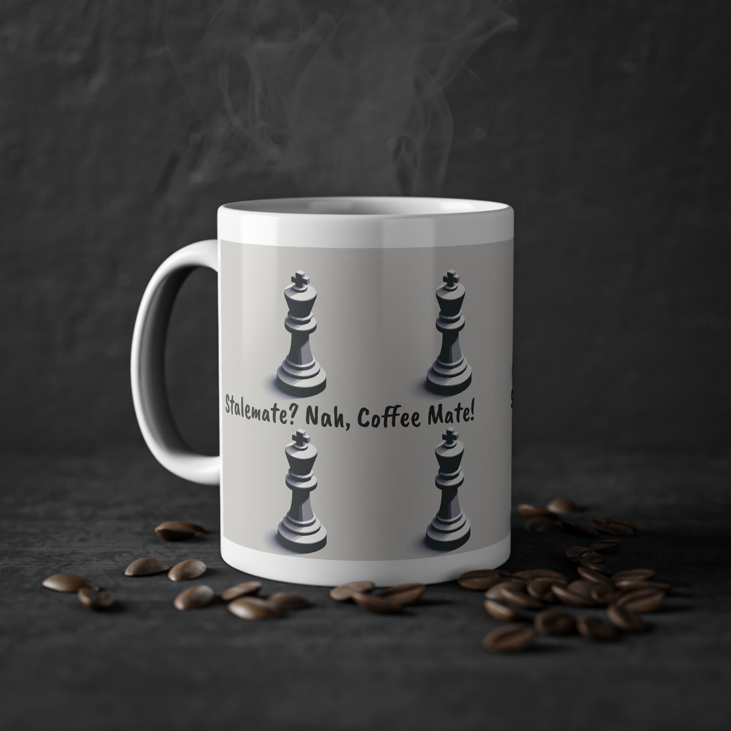 Coffee Mug | Stalemate? Nah, Coffee mate! | Funny | Chess themed Coffee Mug | | Standard Mug, 11oz