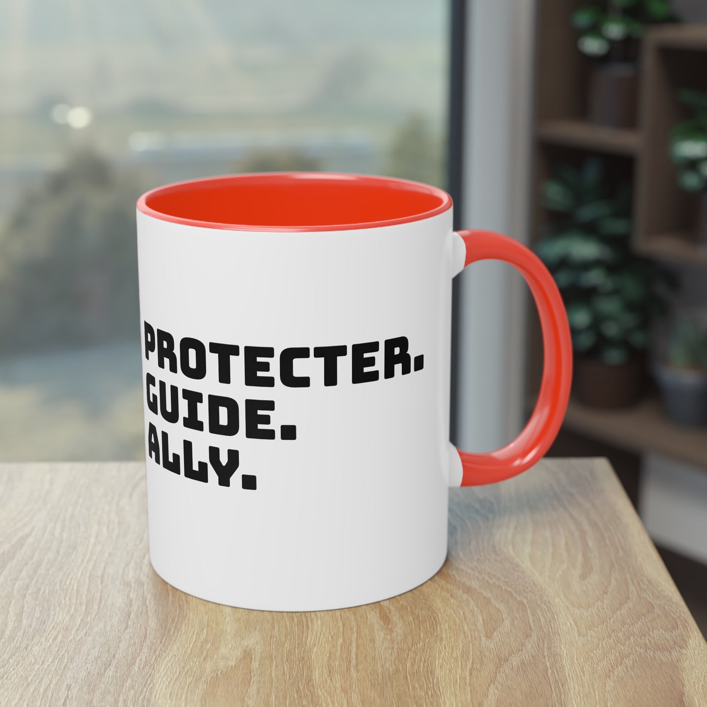 Mug | Coffee Mug  | Protector. Guide. Ally. BEST BROTHER EVER |  Two-Tone Coffee Mug, 11oz