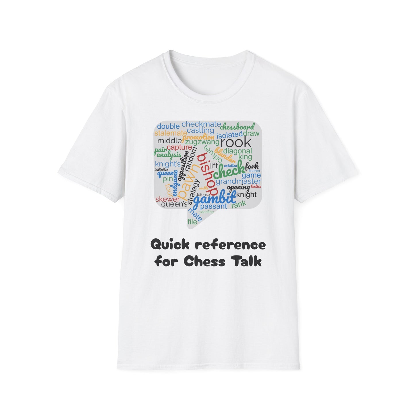 Women's T-Shirt | Quick Reference for Chess Talk | Funny | Chess themed | Women's Softstyle T-Shirt
