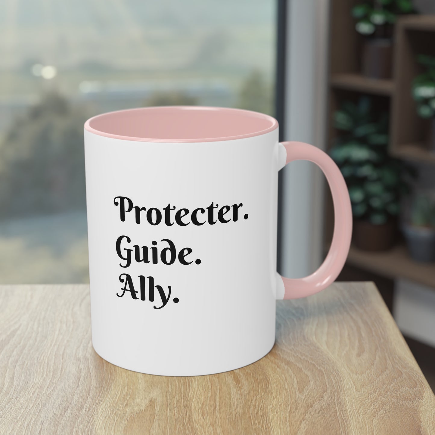Coffee Mug | Protector. Guide. Ally. BEST SISTER EVER | Two-Tone Coffee Mug, 11oz