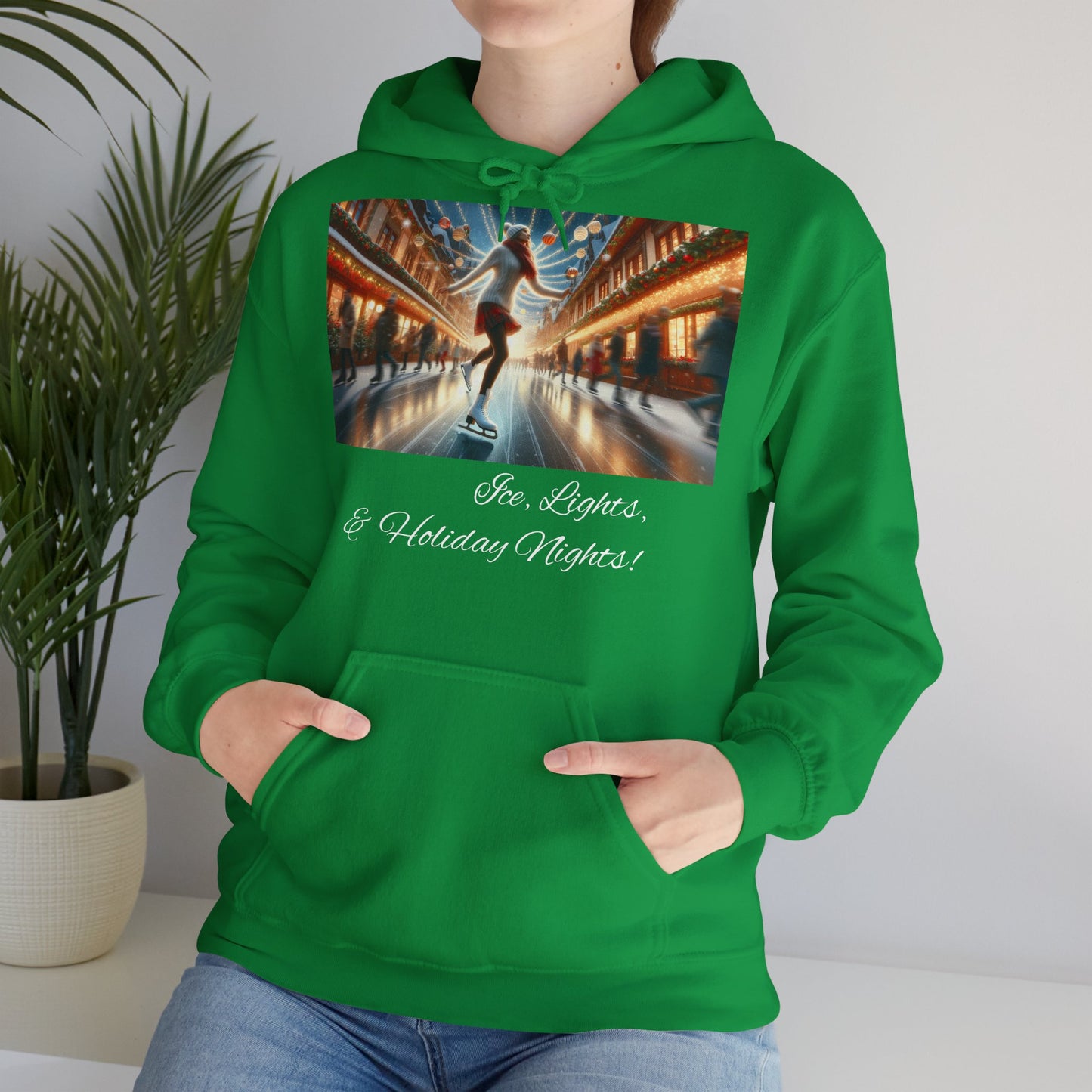 Women's Hooded Sweatshirt - Ice, Lights, & Holiday Nights! Design 02